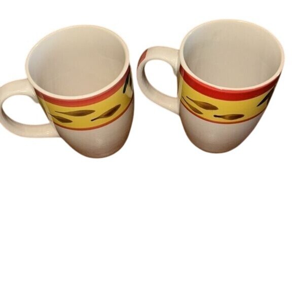 Set Of 4 Country View Rooster Ceramic Mugs 4.25" Tall - Picture 4 of 10